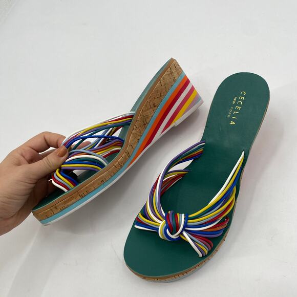Anthropologie Cecelia New York Rainbow Wedge Sandals - Picture 4 of 6